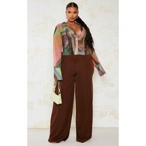 NWT PRETTYLITTLETHING PLUS CHIFFON FITTED SHIRT Size XL (US16)‎